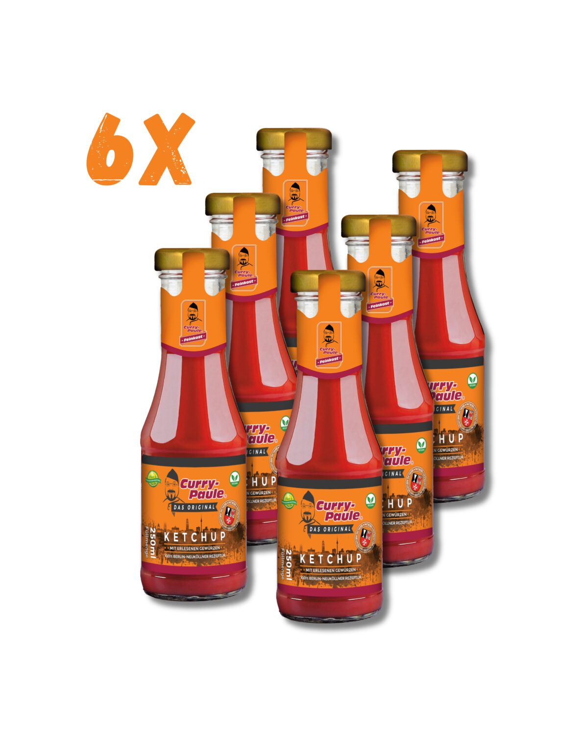 SPARPREIS - 6x Original Curry-Paule Gewürz Ketchup